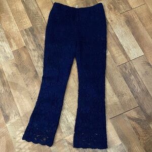 Free People Navy Lace Flare Pants